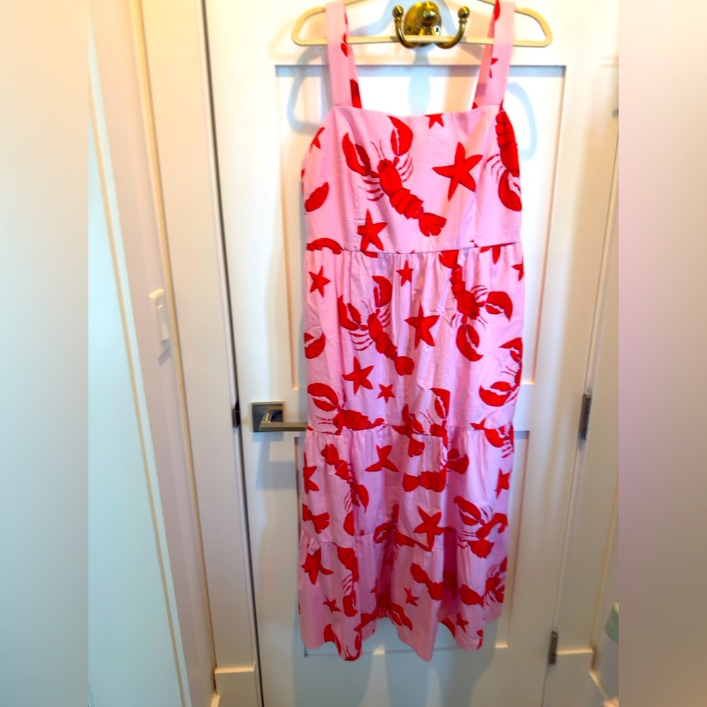 J Crew sundress NWT size 16. Fun lobster print. Maxi length.